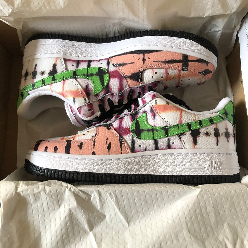 Nike Air Force 1 Black Tie-Dye Shoe W6.5